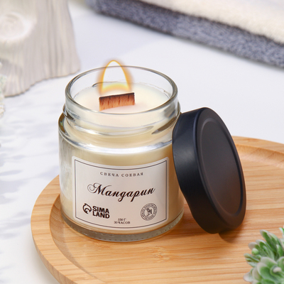 Ароматическая свеча в банке, 150 г, мандарин, из соевого воска