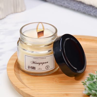 Ароматическая свеча в банке, 75 г, из соевого воска, мандарин