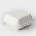 Ланч - бокс, коробка для бенто - торта и бургера, 15,2×15,2×8 см, сахарный тростник, 50 шт/уп - фото 299003473