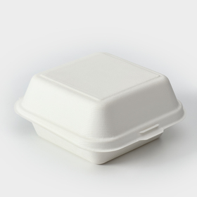 Ланч - бокс, коробка для бенто-торта и бургера, 15,2×15,2×8 см, сахарный тростник, 50 шт/уп (комплект 50 шт)