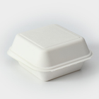 Ланч - бокс, коробка для бенто-торта и бургера, 15,2×15,2×8 см, сахарный тростник, 50 шт/уп - Фото 4