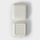 Ланч - бокс, коробка для бенто-торта и бургера, 15,2×15,2×8 см, сахарный тростник, 50 шт/уп, бежевый - Фото 10