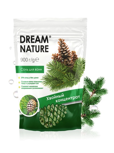 Соль для ванн Dream Nature, хвойный концентрат, 900 г