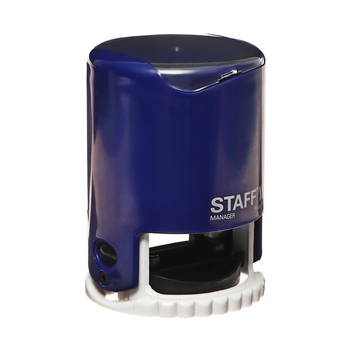 Оснастка для круглой печати автоматическая STAFF Printer 9140, диаметр 40 мм, с крышкой, корпус синий