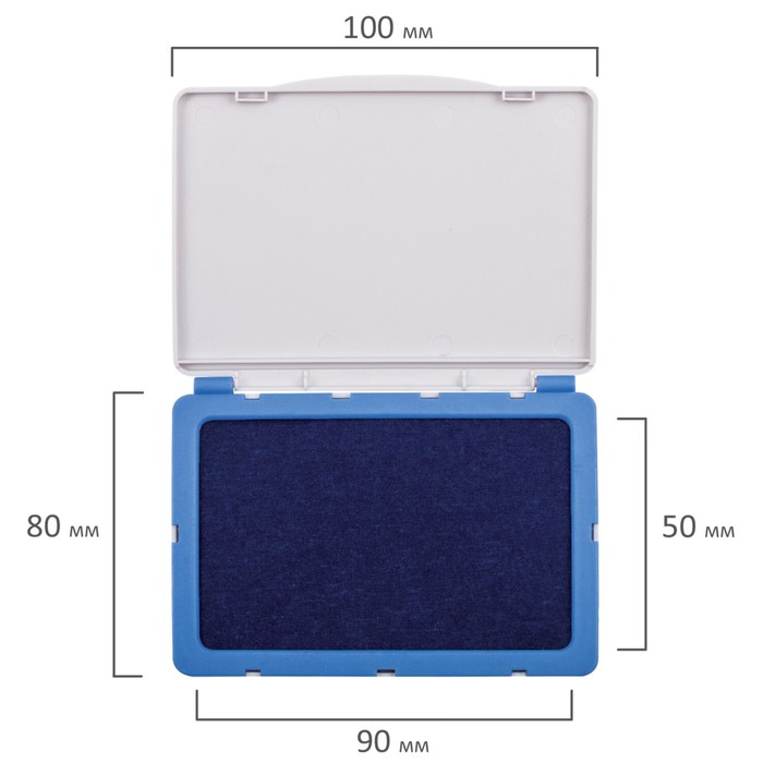 Настольная штемпельная подушка BRAUBERG, 50 х 90 мм, синяя