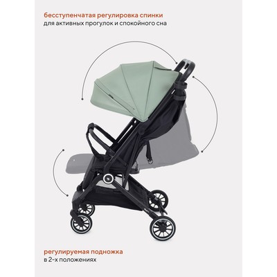 Коляска прогулочная детская RANT basic JUNO RA302 Beige, зелёная