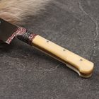 Нож Пчак Шархон - Малый, кость, ёрма, гарда олово, ШХ-15 (13-15см) - фото 23874776