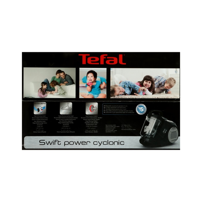 Пылесос Tefal TW2925EA, 750 Вт, сухая уборка, 1.2 л, чёрный