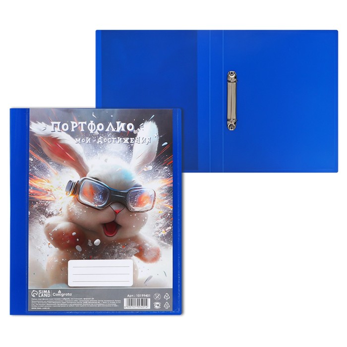 Папка-портфолио А4, Calligrata «Гонщик», пластиковая, на 2 кольцах, без вкладышей - Фото 1