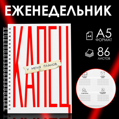 Еженедельник А5, 86 л. «Капец»