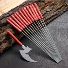 Набор шампуров-спиц 12 шт., рабочая часть - 21 см, ширина - 2 мм, толщина - 2 мм, с ножом - Фото 1