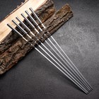 Набор шампуров 6 шт., рабочая часть - 32 см, ширина - 4 мм, толщина - 2 мм, с металлической ручкой - Фото 1