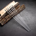 Набор шампуров 6 шт., рабочая часть - 32 см, ширина - 4 мм, толщина - 2 мм, с металлической ручкой - Фото 2