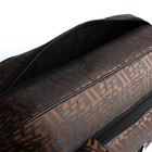 Сумка дорожная на молнии, наружный карман, длинный ремень, цвет коричневый - Фото 3