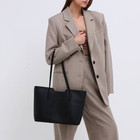 Сумка женская тоут на молнии, цвет чёрный - фото 23960938