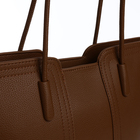 Сумка женская тоут на молнии, цвет коричневый - фото 23867107