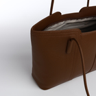 Сумка женская тоут на молнии, цвет коричневый - фото 23867108