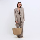 Сумка-шопер женская на магните, цвет бежевый - фото 23960950