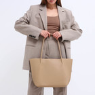 Сумка-шопер женская на магните, цвет бежевый - фото 23960952