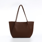 Сумка женская шопер на магните, цвет тёмно-коричневый - фото 23867142