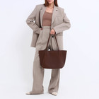 Сумка женская шопер на магните, цвет тёмно-коричневый - фото 23960958