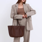 Сумка женская шопер на магните, цвет тёмно-коричневый - фото 23960959