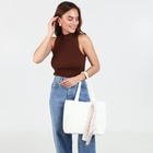 Сумка женская тоут на молнии, цвет белый - фото 808384163 Сумка женская тоут на молнии, цвет белый - фото 808384163