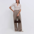 Сумка женская багет на молнии, цвет коричневый - фото 23960972