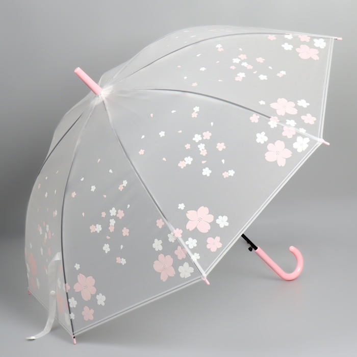 Зонт - трость полуавтоматический «Цветы», 8 спиц, R = 45 см, цвет МИКС - фото 1908104826