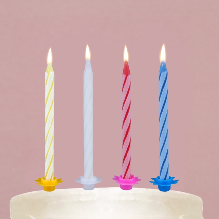 Свечи в торт в наборе с лопаткой для торта «С Днём Рождения», красная лопатка, 17 х 27,7 см