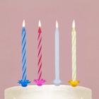 Свечи для торта в наборе с лопаткой для торта «С Днём Рождения», розовая лопатка,17 х 27,7 см. - фото 9623001