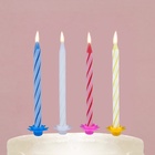Свечи для торта в наборе с лопаткой для торта «С Днём Рождения», синяя лопатка, 17 х 27,7 см. - фото 9623009