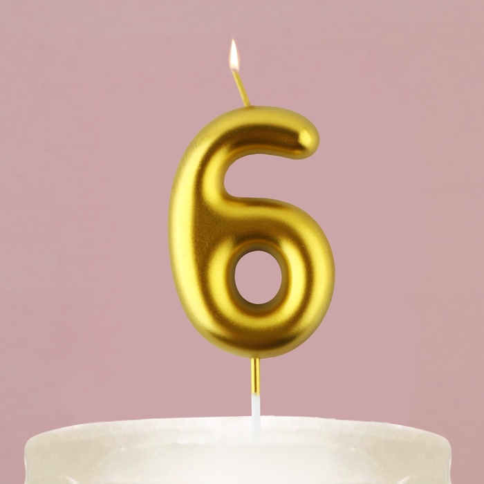 Свеча-цифра в торт «5», золото, 4 х 10 см