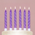 Свечи для торта, фиолетовые, 8 шт., 11,5 х 17 см. - фото 9530784