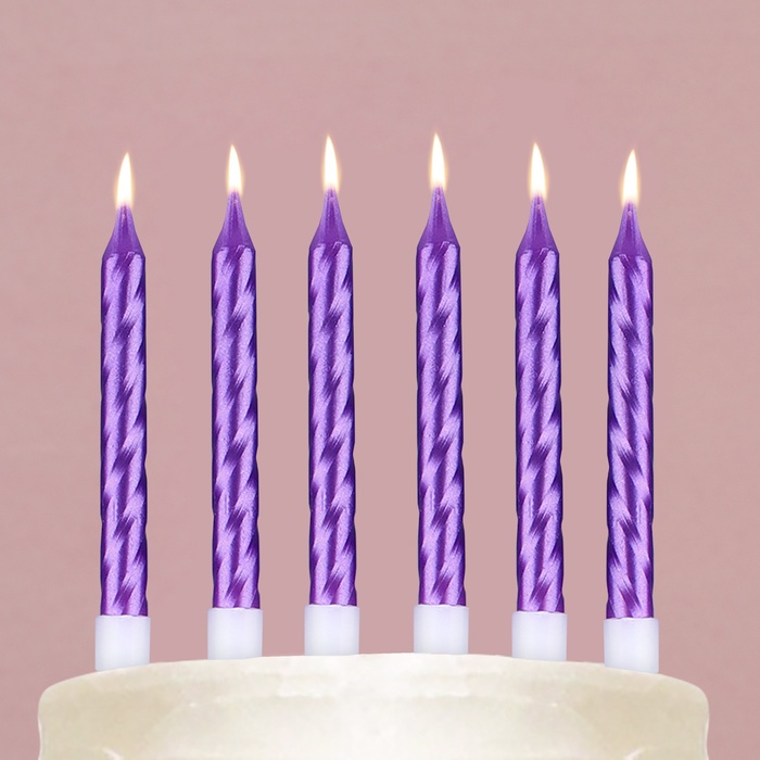 Свечи в торт фиолетовые 8 шт.,11,5 х17 см