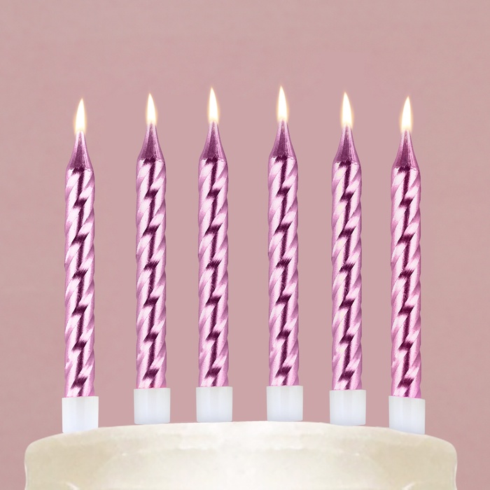 Свечи в торт розовые 8 шт.,11,5 х17 см