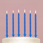 Свечи в торт, голубые, 24 шт., 7,2 х 17,3 см