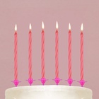 Свечи для торта, розовые, 24 шт., 7,2 х 17,3 см. - фото 321425646