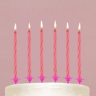 Свечи для торта, розовые, 24 шт., 7,2 х 17,3 см. - фото 9532248