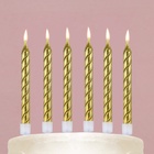 Свечи для торта, золото, 6 шт., 8,5 х 15 см. - фото 9529703
