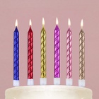 Свечи для торта, разноцветные, 6 шт., 8,5 х 15 см. - фото 9529708