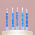 Свечи для торта «С Днём Рождения», голубые, 7 х 12 см. - фото 321425656