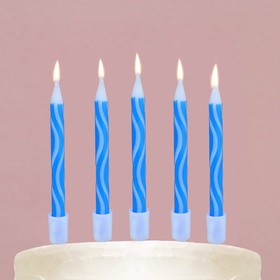 Свечи в торт «С Днём Рождения», голубые, 7 х 12 см