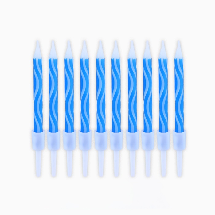 Свечи в торт «С Днём Рождения», голубые, 7 х 12 см