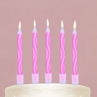 Свечи для торта «С Днём Рождения», розовые. - фото 321425661