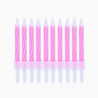 Свечи для торта «С Днём Рождения», розовые, 7 х 12 см. - Фото 3