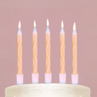 Свечи для торта «С Днём Рождения», оранжевые , 7 х 12 см. - Фото 1