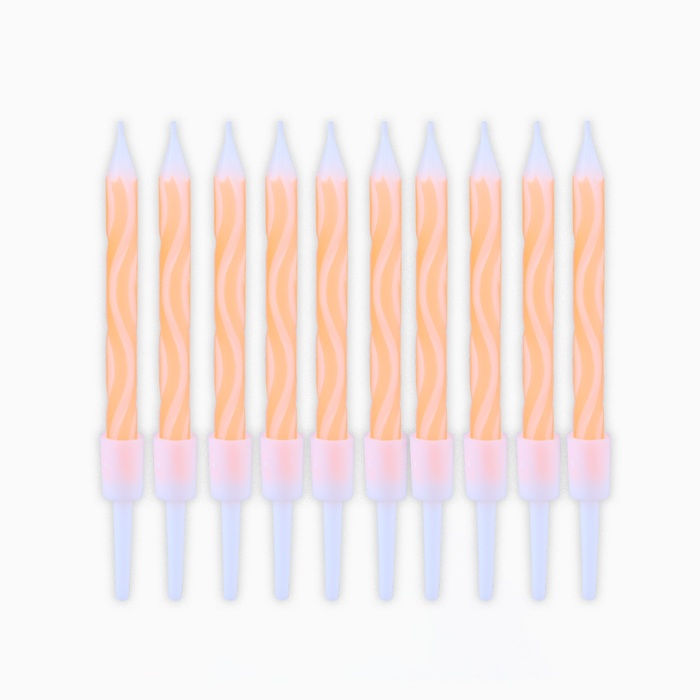 Свечи в торт «С Днём Рождения», оранжевые , 7 х 12 см