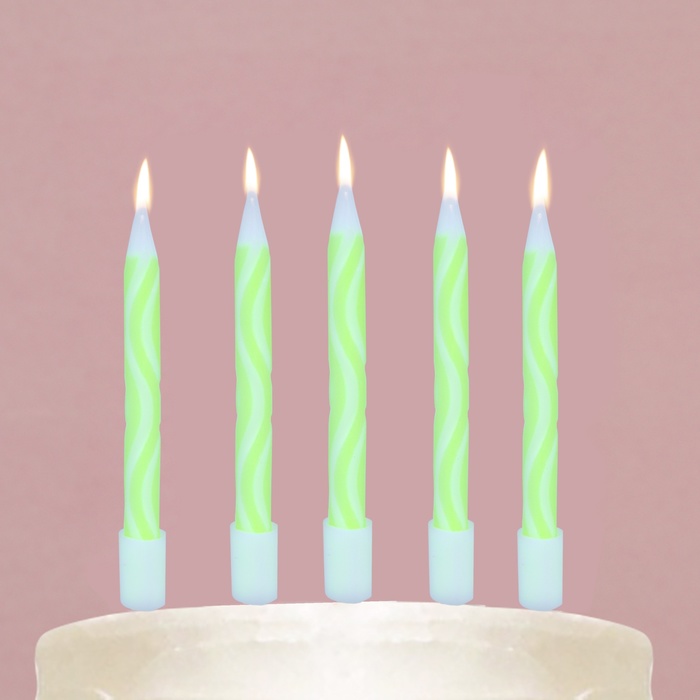 Свечи в торт «С Днём Рождения», желтые , 7 х 12 см