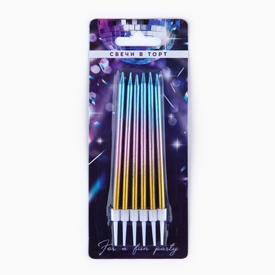 Свечи для торта Make a wish, 6 шт., 13×0.5 см